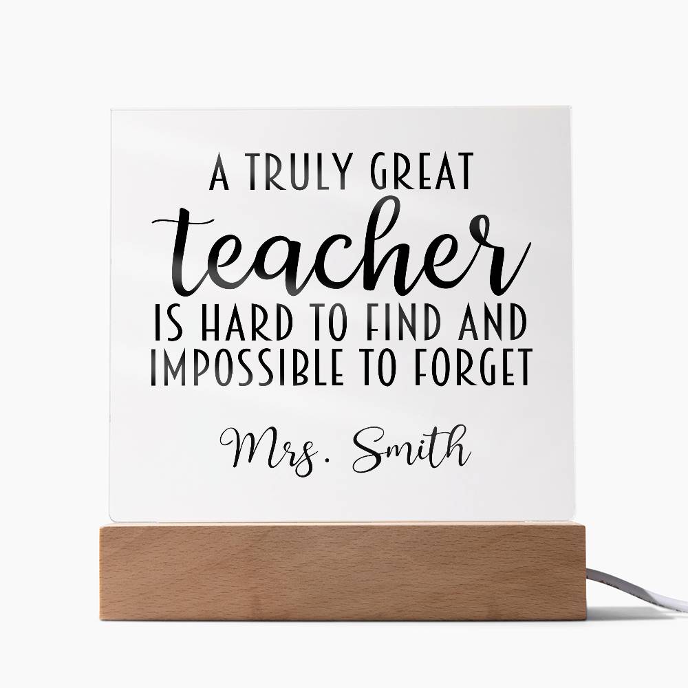 Teacher Square Acrylic Plaque 18