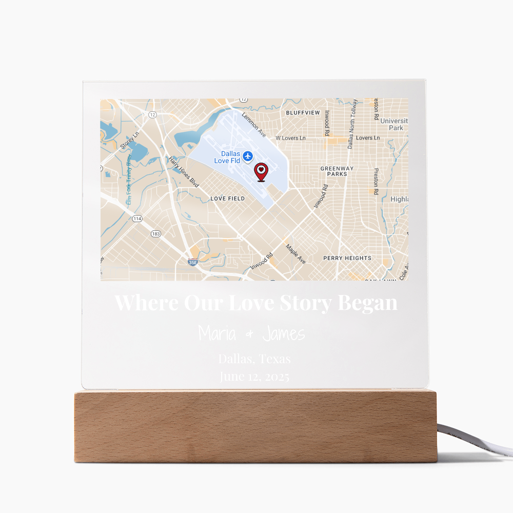 Acrylic Plaque Maps White