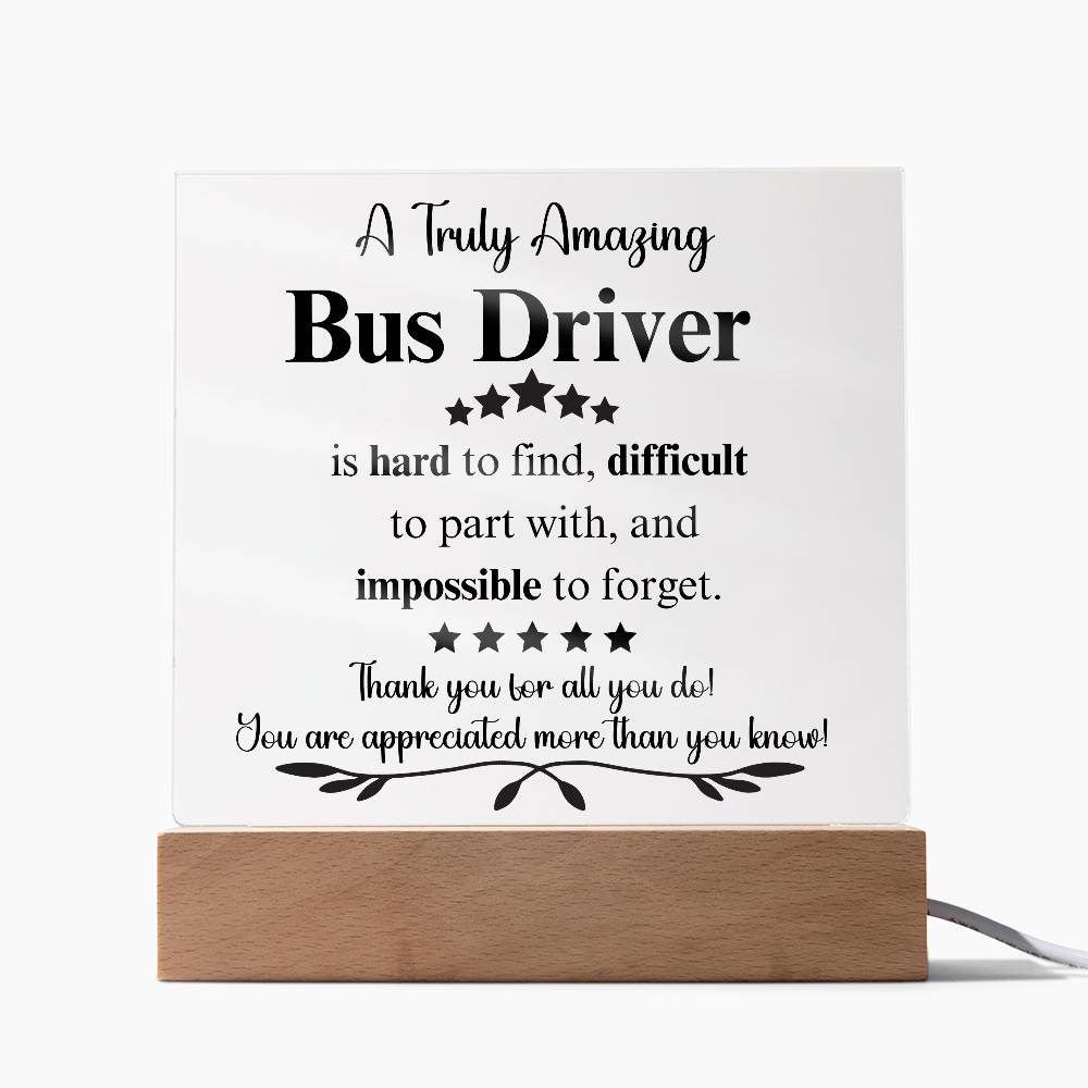 Personalized Bus Driver Gift - Acrylic Square Plaque