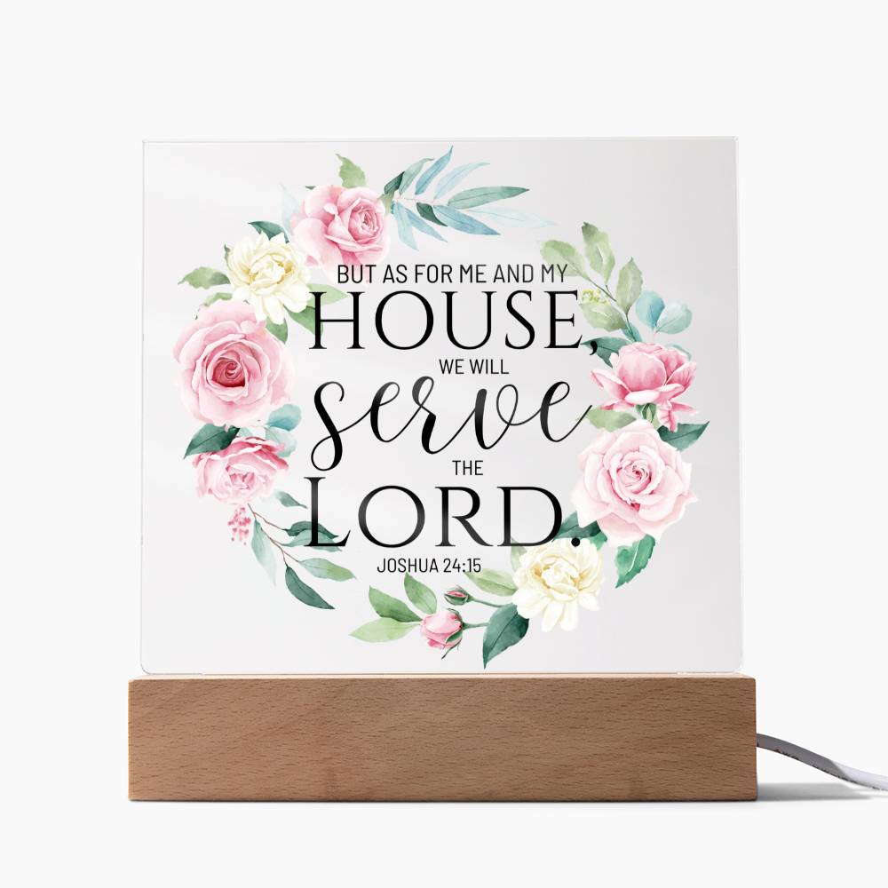 Bible Verse Art - Joshua 24:15 - Square Acrylic Plaque