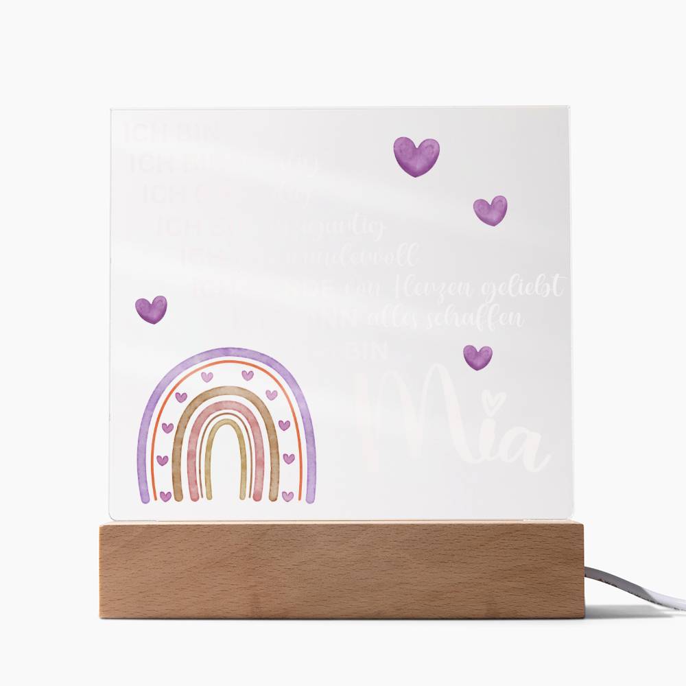 Personalisiertes Acryl LED Licht Mit Namen - Acrylic Square Plaque