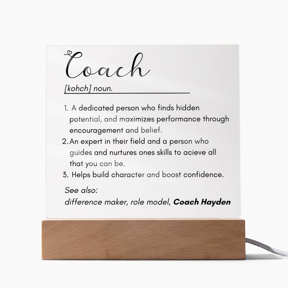 Coach 3 - Acrylic Square Plaque