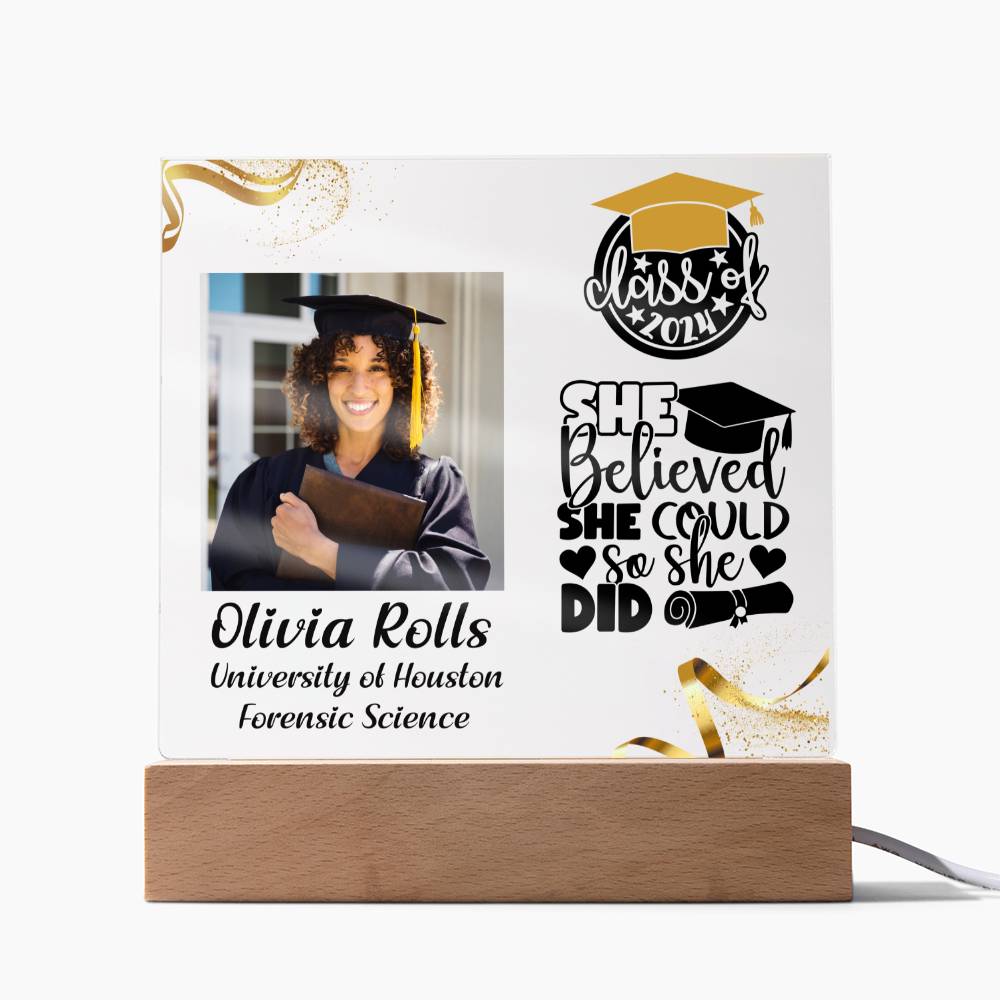 Custom Graduation Gift - Acrylic Square Plaque 10
