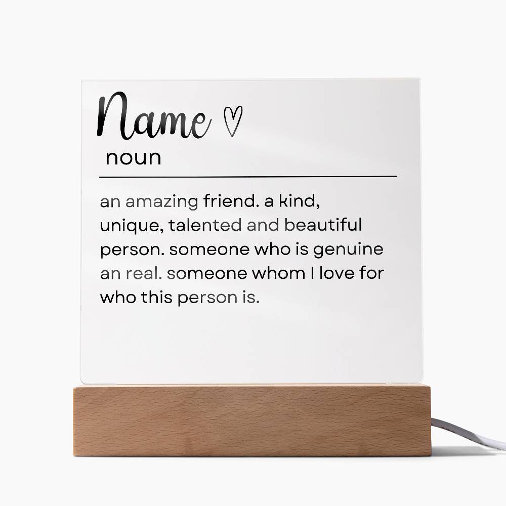 Personalized Friendship Acrylic Plaque 1 - Acrylic Square Plaque