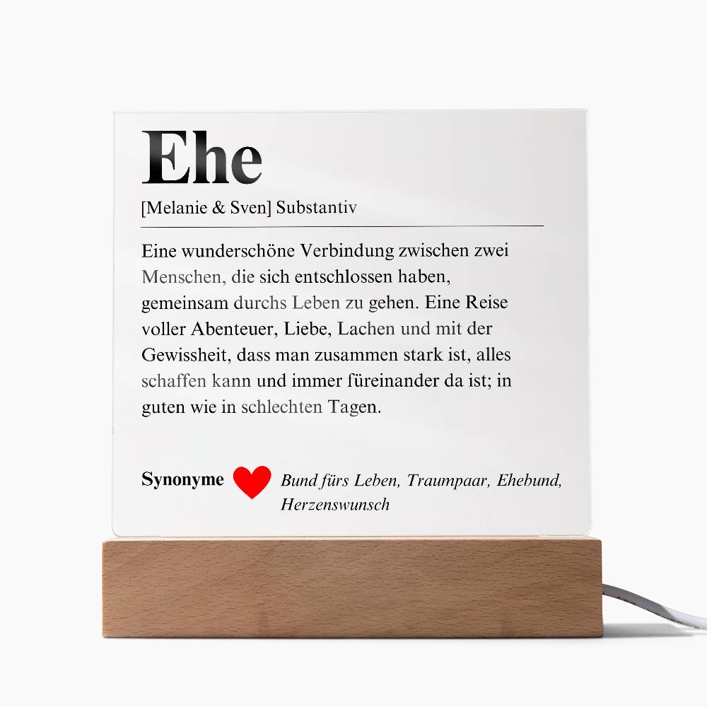 Definition Ehe Poster Acryl Platte 1