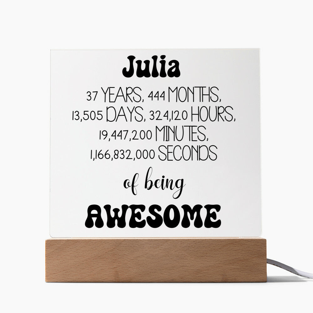 Happy 37th Birthday Personalized Gift Acrylic Plaque