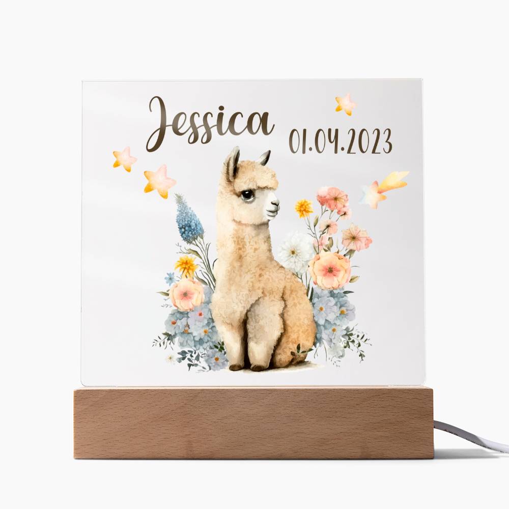 Nachtlicht Personalisiert Mit Namen - Acrylic Square Plaque
