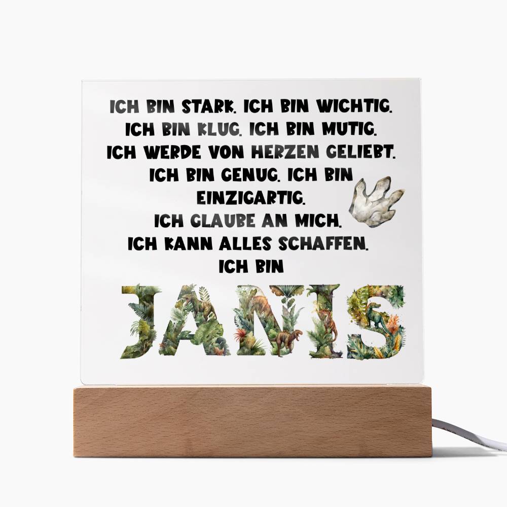 Personalisiertes Geschenk Zum Schulanfang - Ich Bin Einzigartig - Acrylic Square Plaque