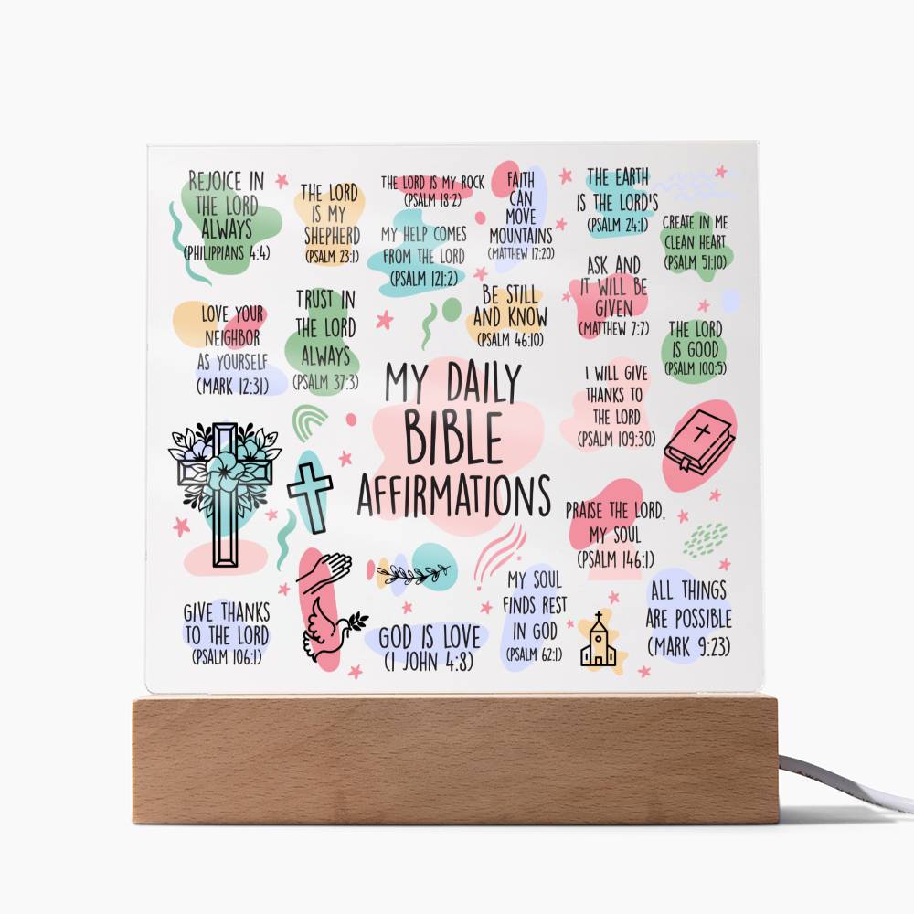 Bible Affirmation 1- Acrylic Square Plaque