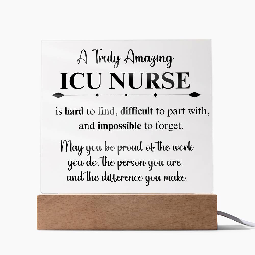 Personalized ICU Nurse Gift - Acrylic Square Plaque