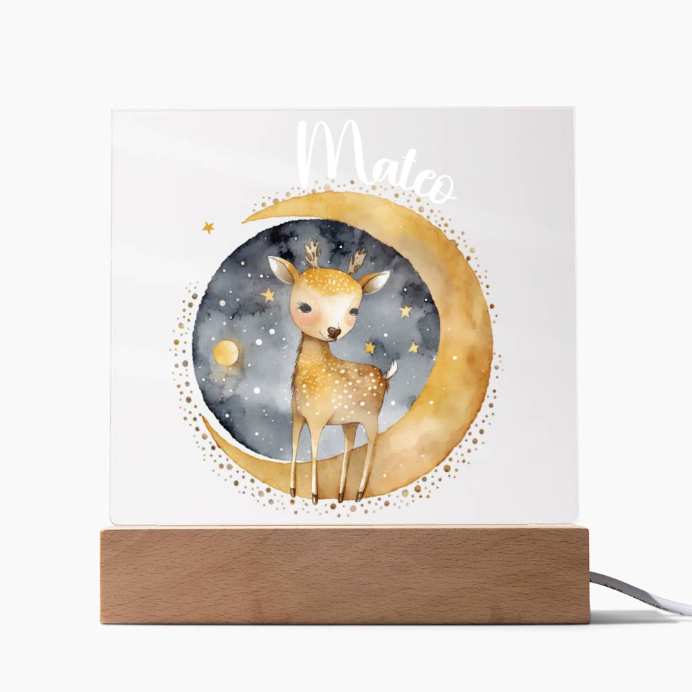 Night Light Personalized With Name - Acrylic Square Plaque