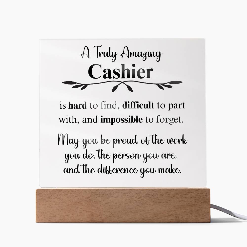 Personalized Cashier Gift - Acrylic Square Plaque