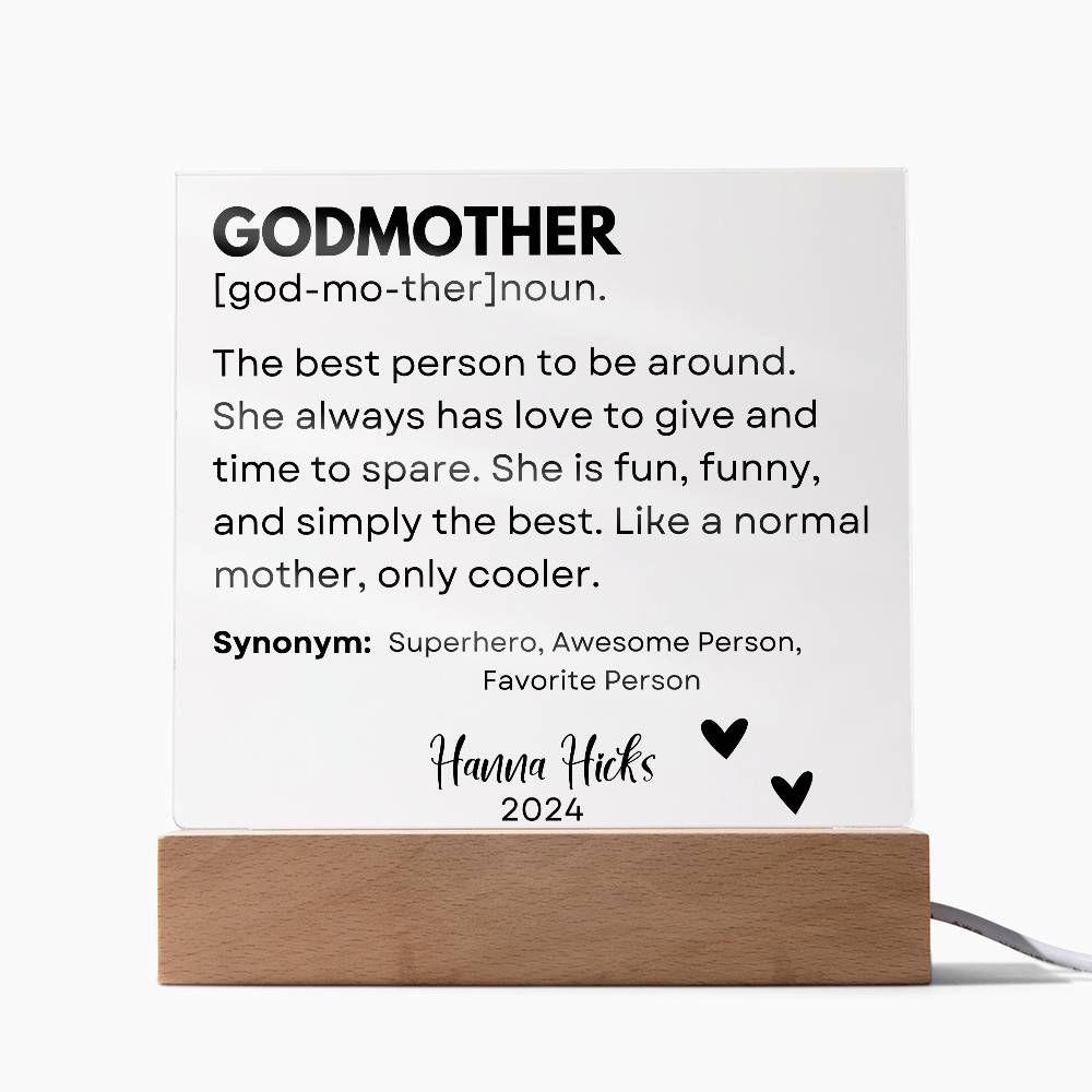 Personalized Godparents Gift 6 - Acrylic Square Plaque