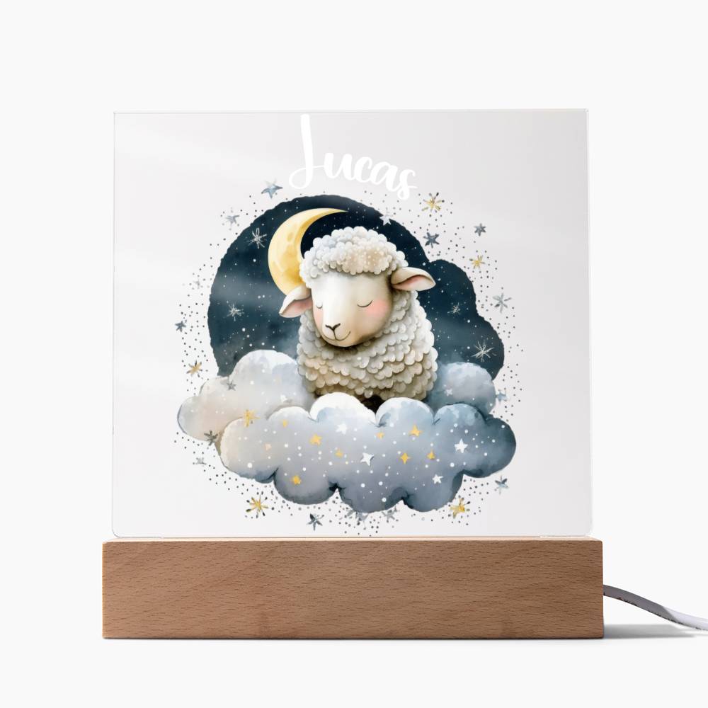 Night Light Personalized With Name - Acrylic Square Plaque