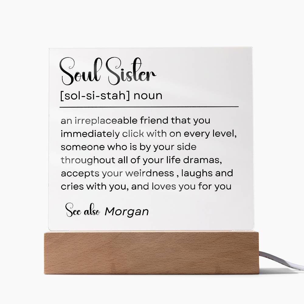 Personalized Soul Sister Plaque 1 - Acrylic Square Plaque