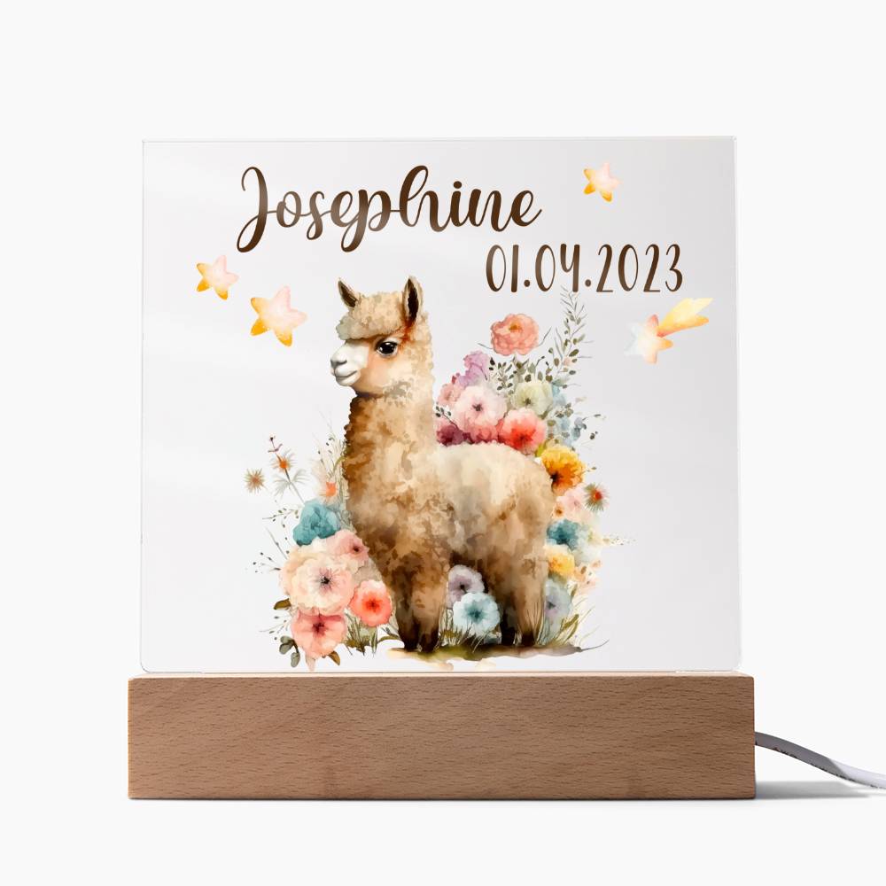 Nachtlicht Personalisiert Mit Namen - Acrylic Square Plaque