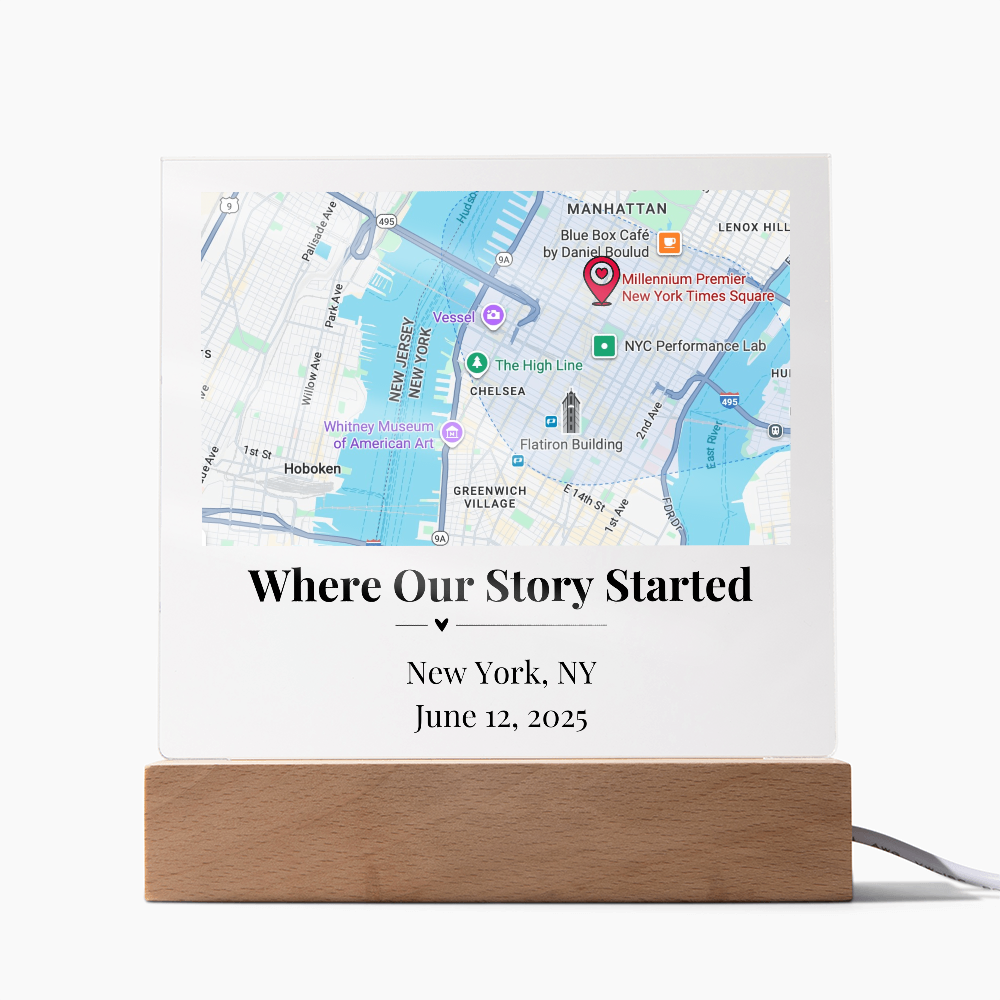 Personalized Where We Met Map Acrylic Plaque New York 1