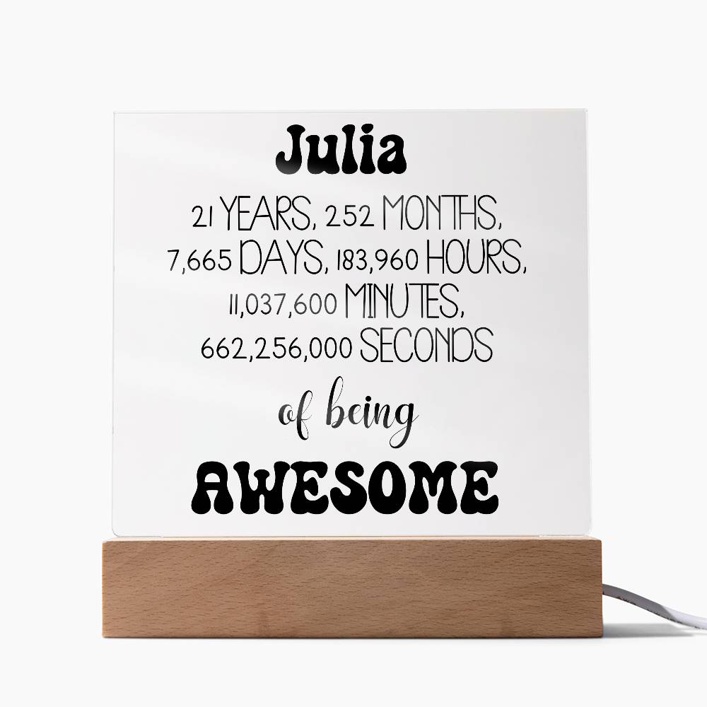 Happy 21st Birthday Personalized Gift Acrylic Plaque