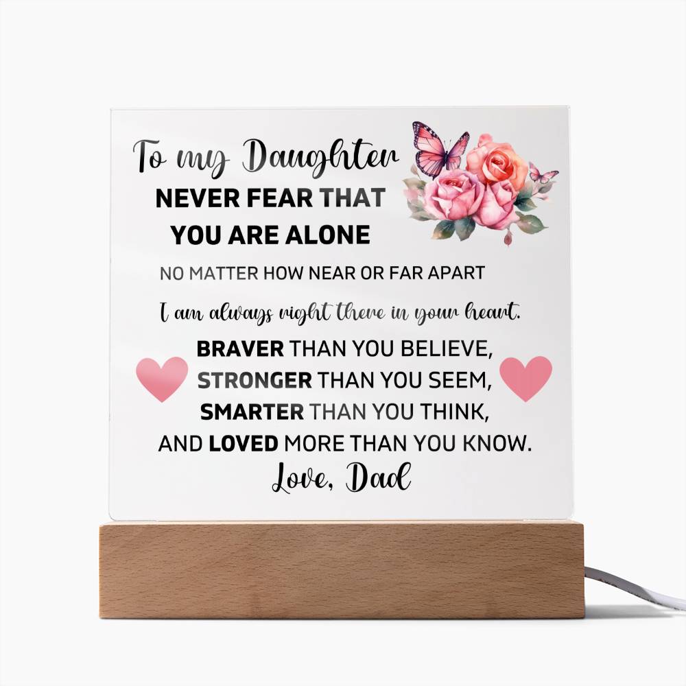 To My Daughter - You Are Loved - Square Acrylic Plaque