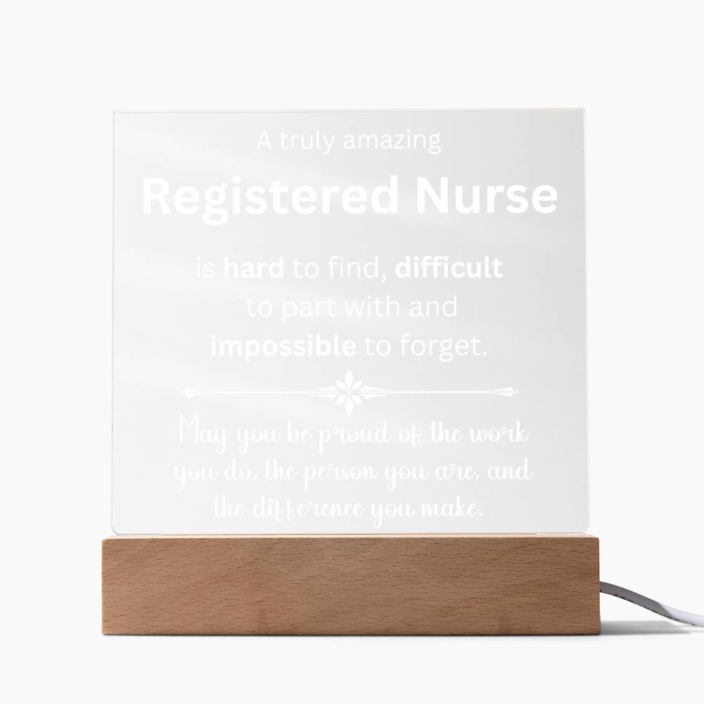 Registered Nurse Thank You Gift - Acrylic Square Plaque