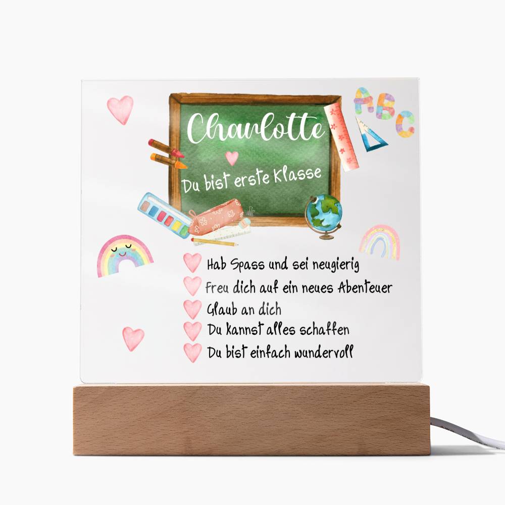 Personalisiertes Geschenk Zum Schulanfang - Acrylic Square Plaque