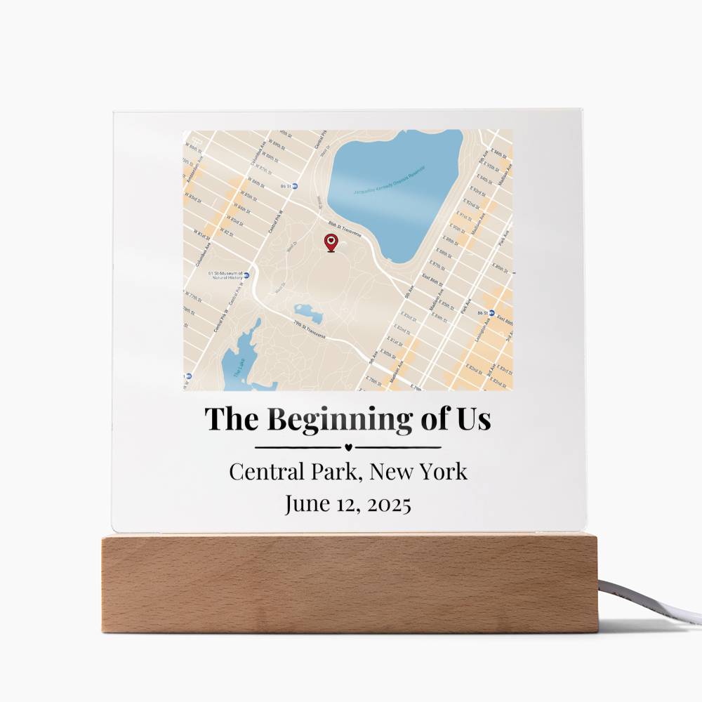 Personalized Where We Met Map Acrylic Plaque Central Park NY 2