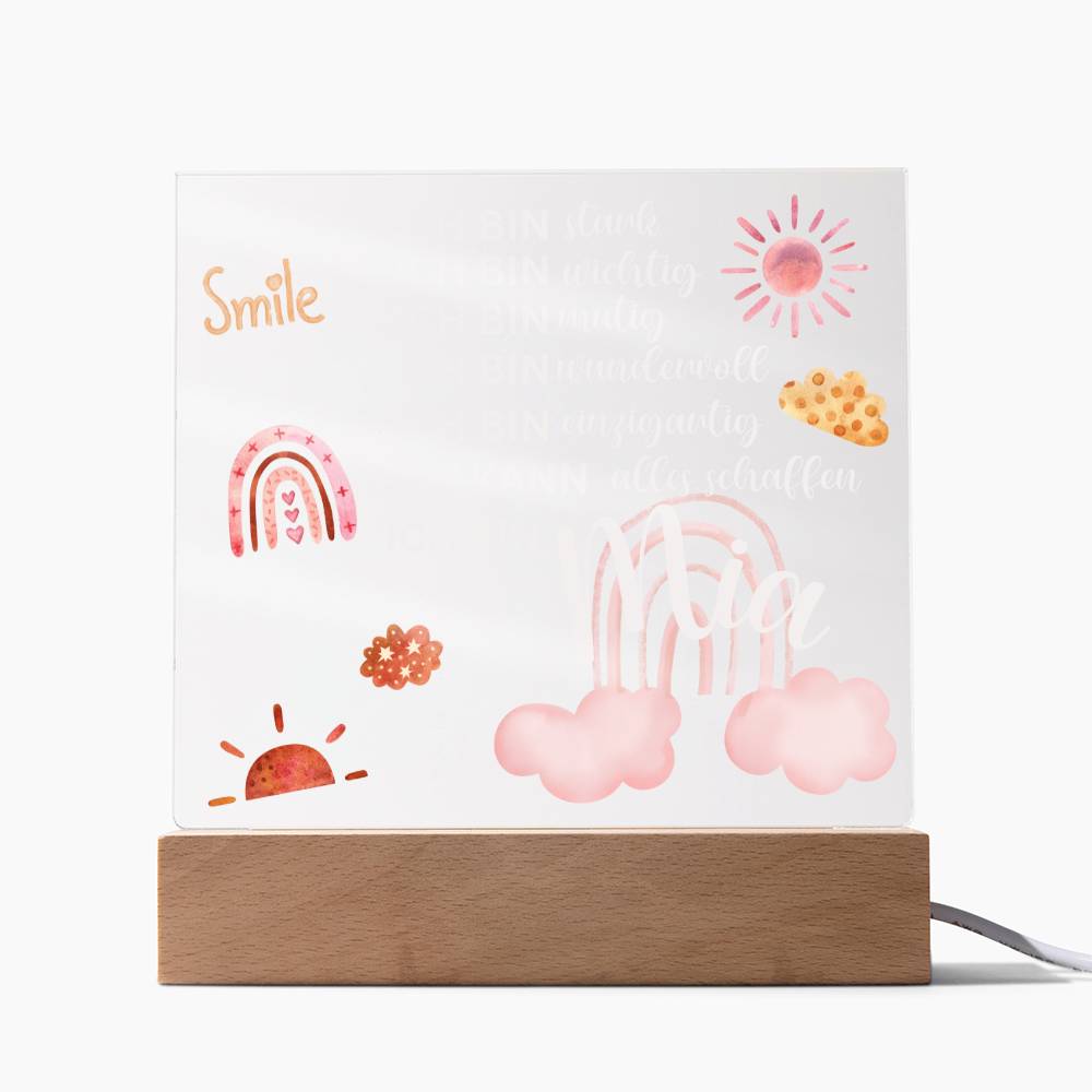 Personalisiertes Acryl LED Licht Mit Namen - Acrylic Square Plaque