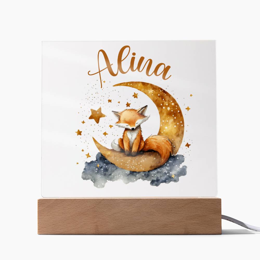Nachtlicht Personalisiert Mit Namen - Acrylic Square Plaque