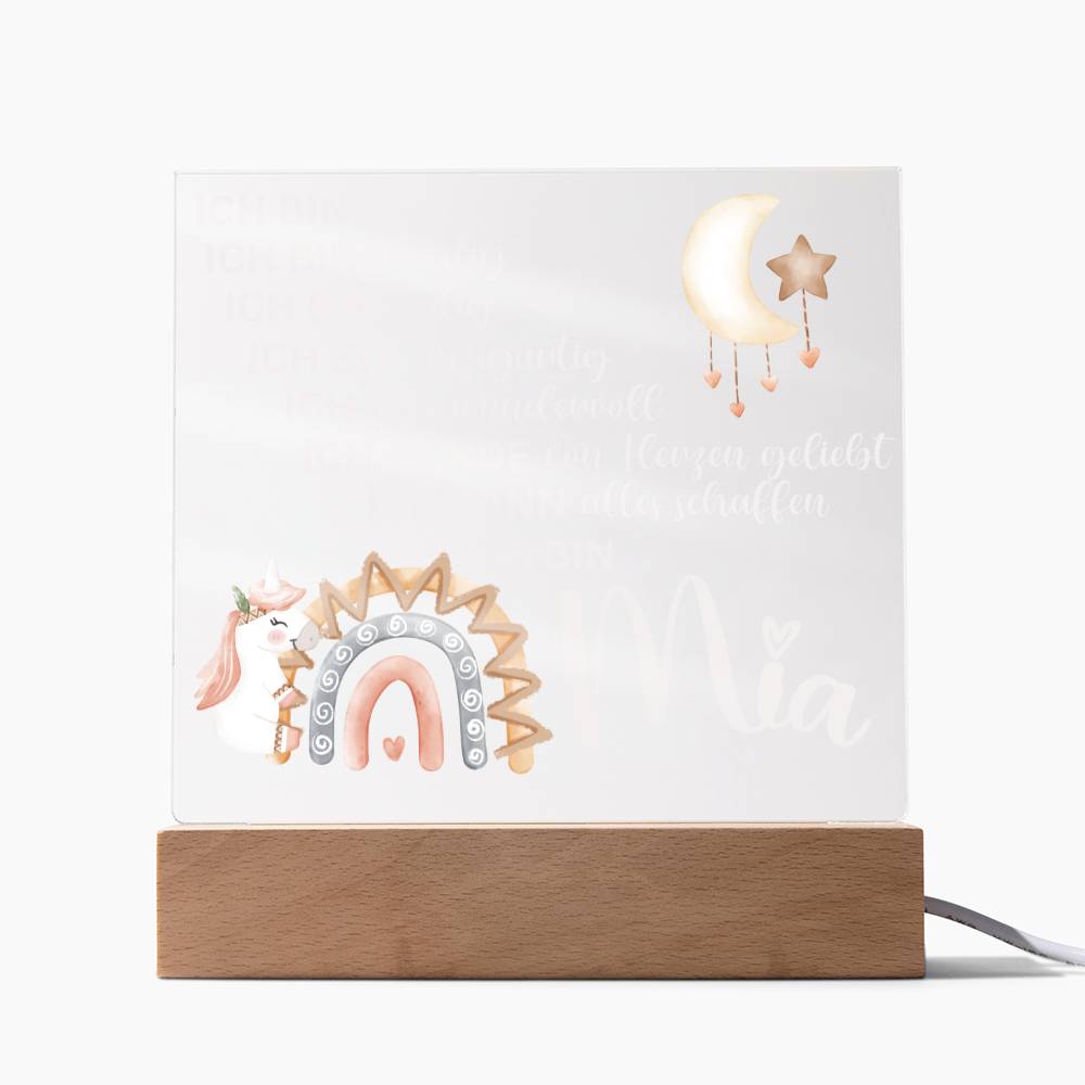 Personalisiertes Acryl LED Licht Mit Namen - Acrylic Square Plaque