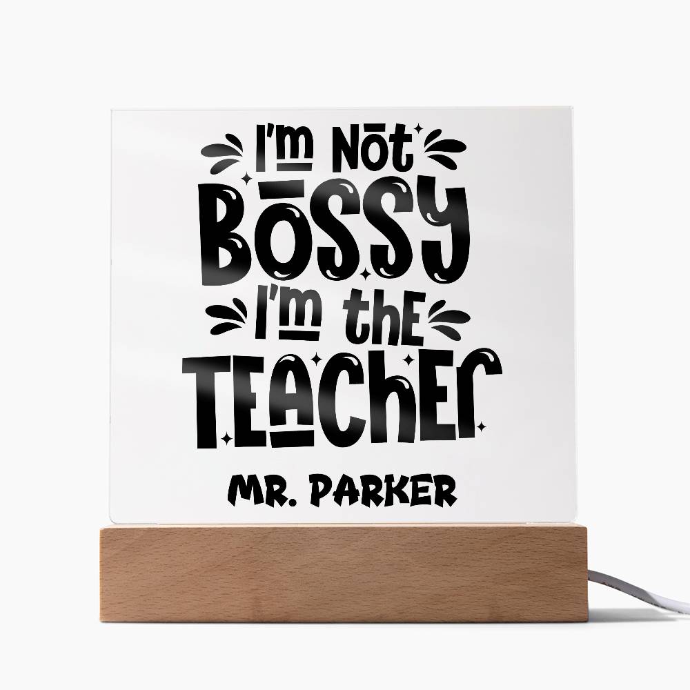 Teacher Square Acrylic Plaque 12