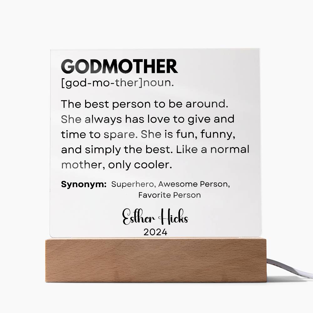 Personalized Godparents Gift 5 - Acrylic Square Plaque