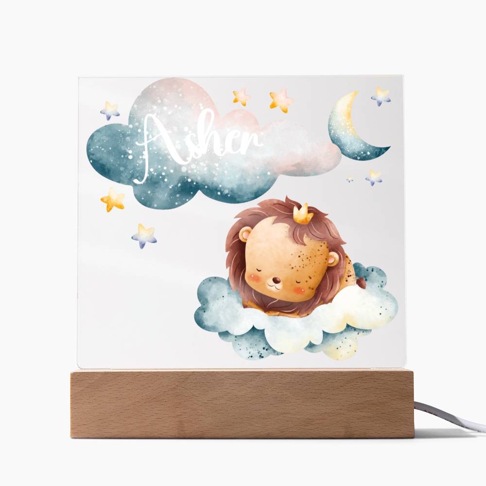 Night Light Personalized With Name - Acrylic Square Plaque