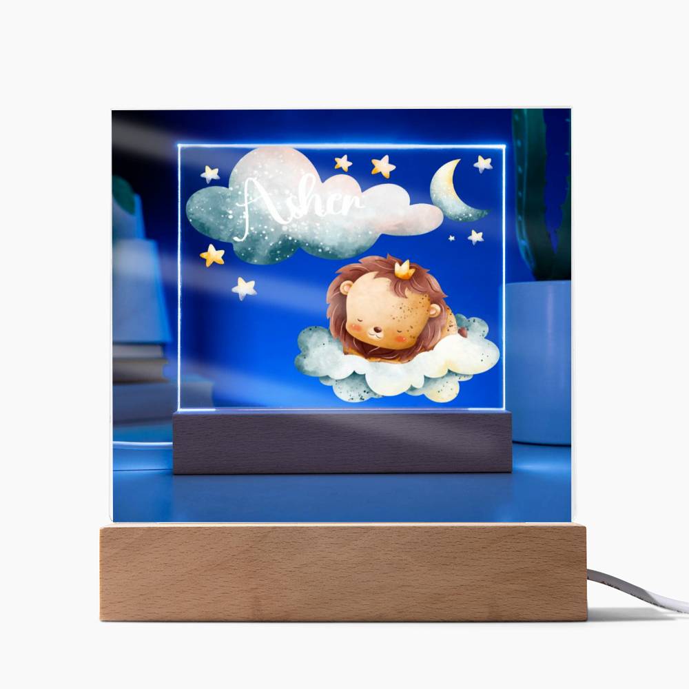 Night Light Personalized With Name - Acrylic Square Plaque