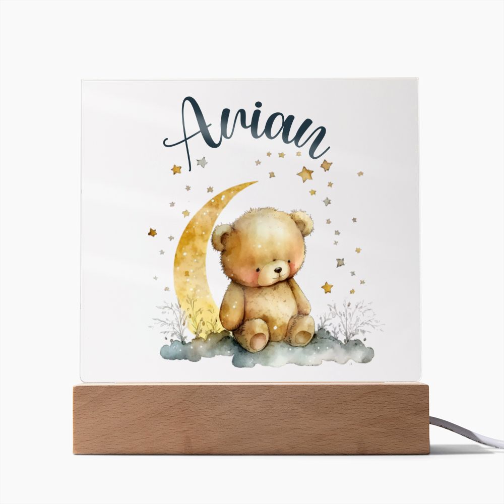 Nachtlicht Personalisiert Mit Namen - Acrylic Square Plaque
