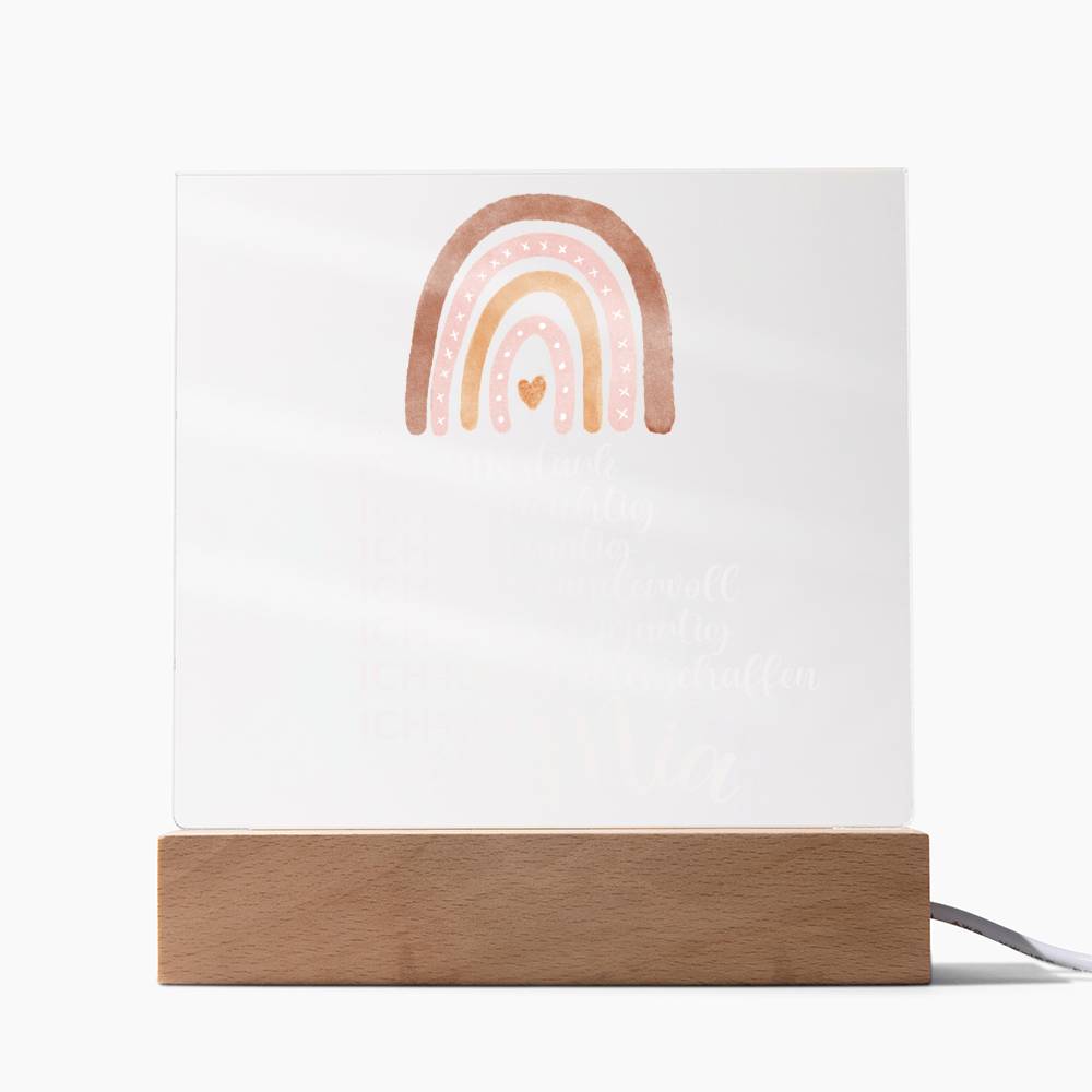 Personalisiertes Acryl LED Licht Mit Namen - Acrylic Square Plaque