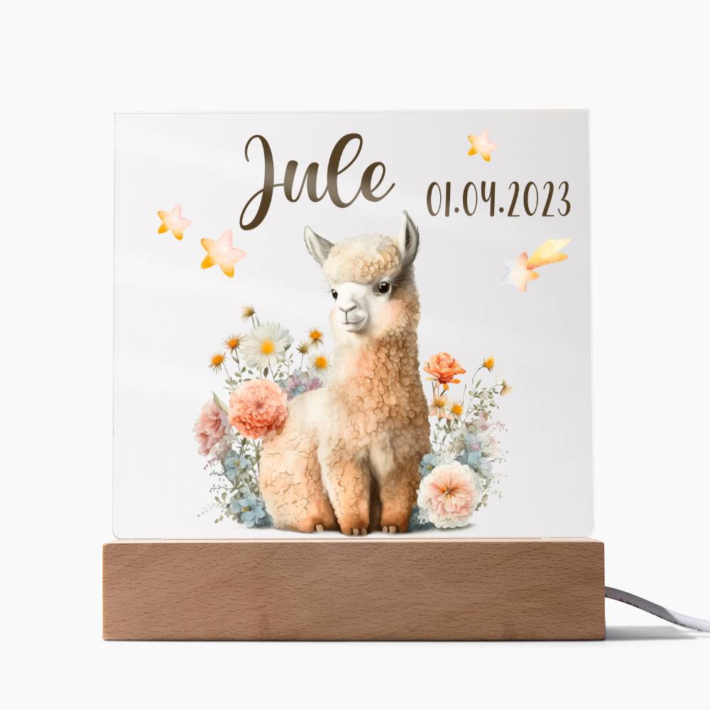 Nachtlicht Personalisiert Mit Namen - Acrylic Square Plaque