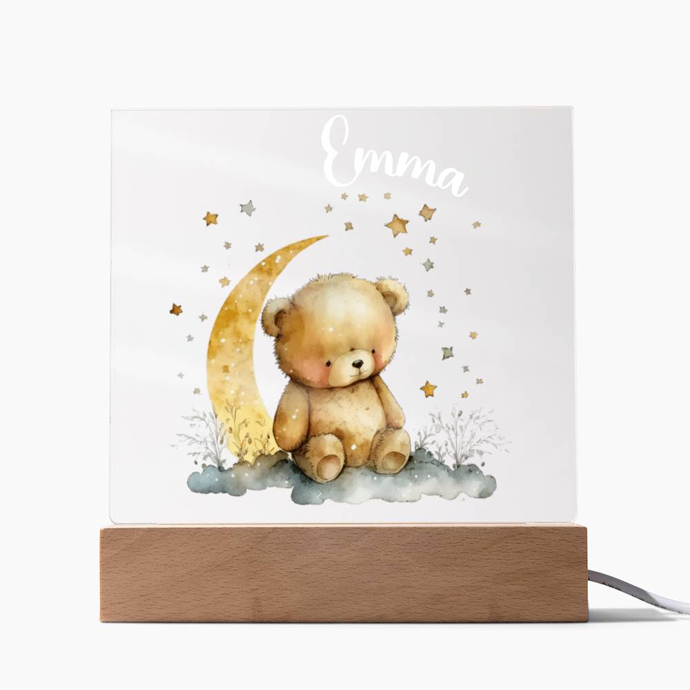 Night Light Personalized With Name - Acrylic Square Plaque