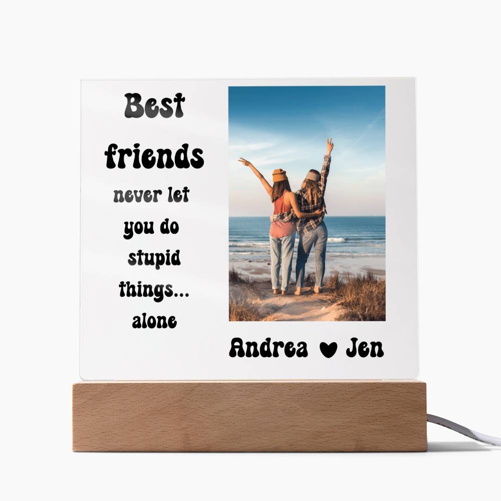 Best Friends Forever 21 - Acrylic Square Plaque (black text)