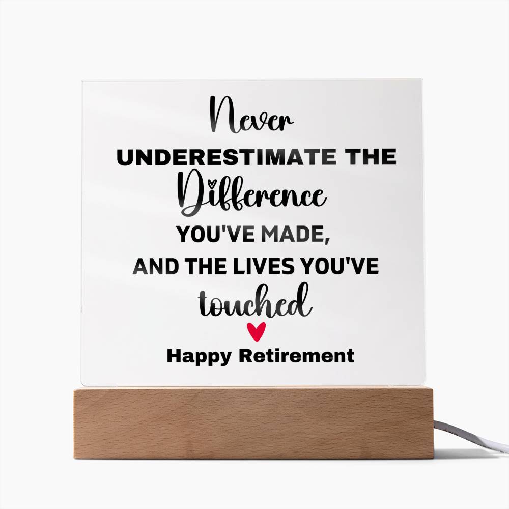 Happy Retirement - Acrylic Square Plaque