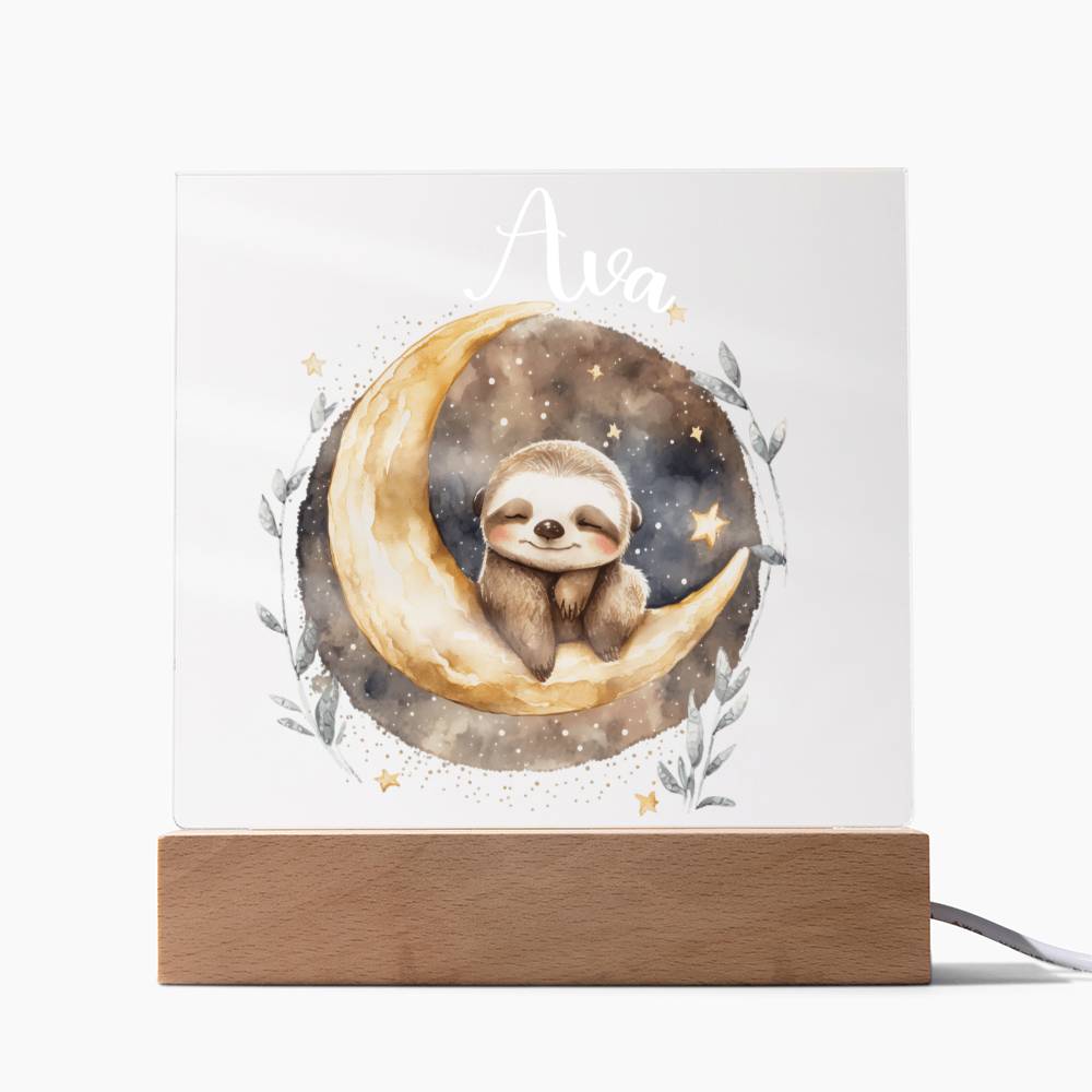 Night Light Personalized With Name - Acrylic Square Plaque