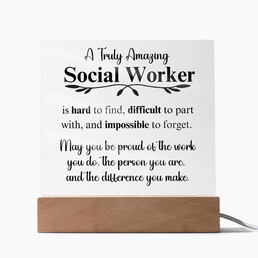 Personalized Social Worker Gift - Acrylic Square Plaque