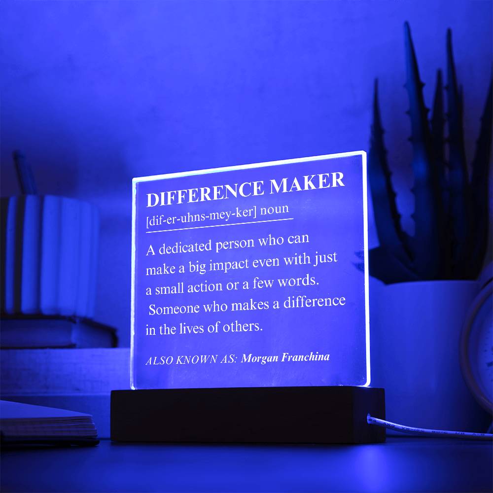 Difference Maker Personalized Gift 8 - Acrylic Square Plaque