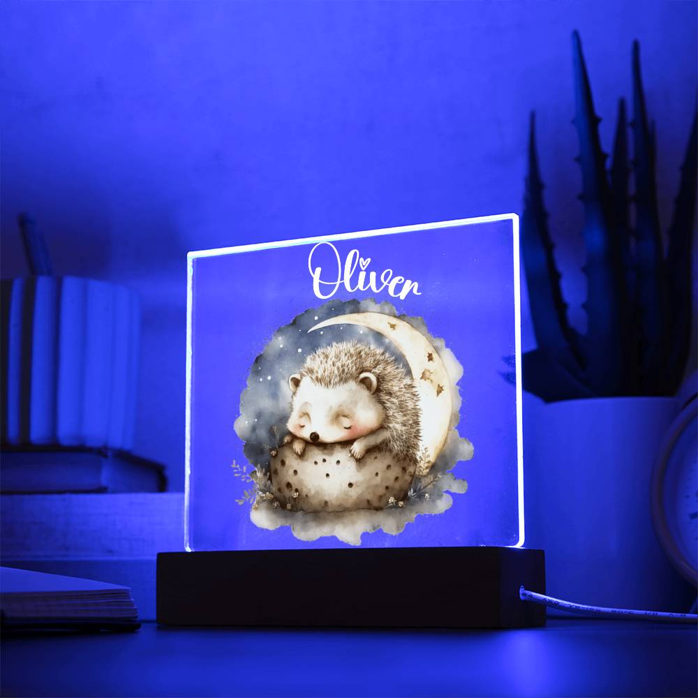 Night Light Personalized With Name - Acrylic Square Plaque