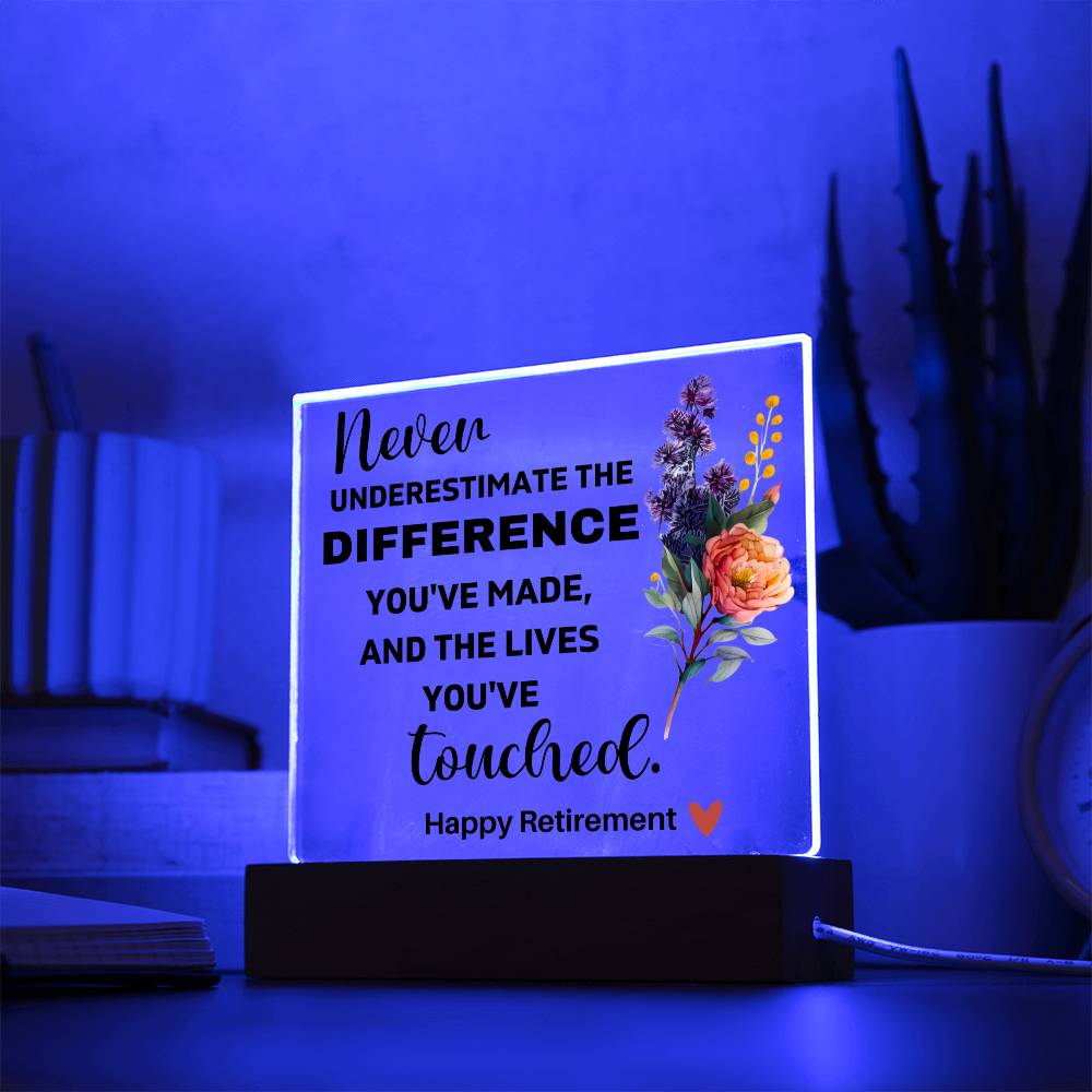 Happy Retirement - Acrylic Square Plaque
