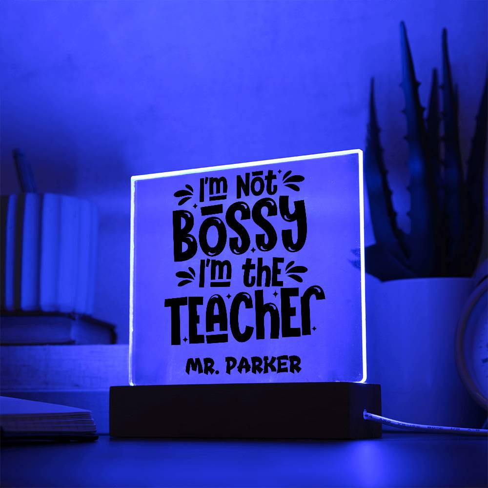 Teacher Square Acrylic Plaque 12