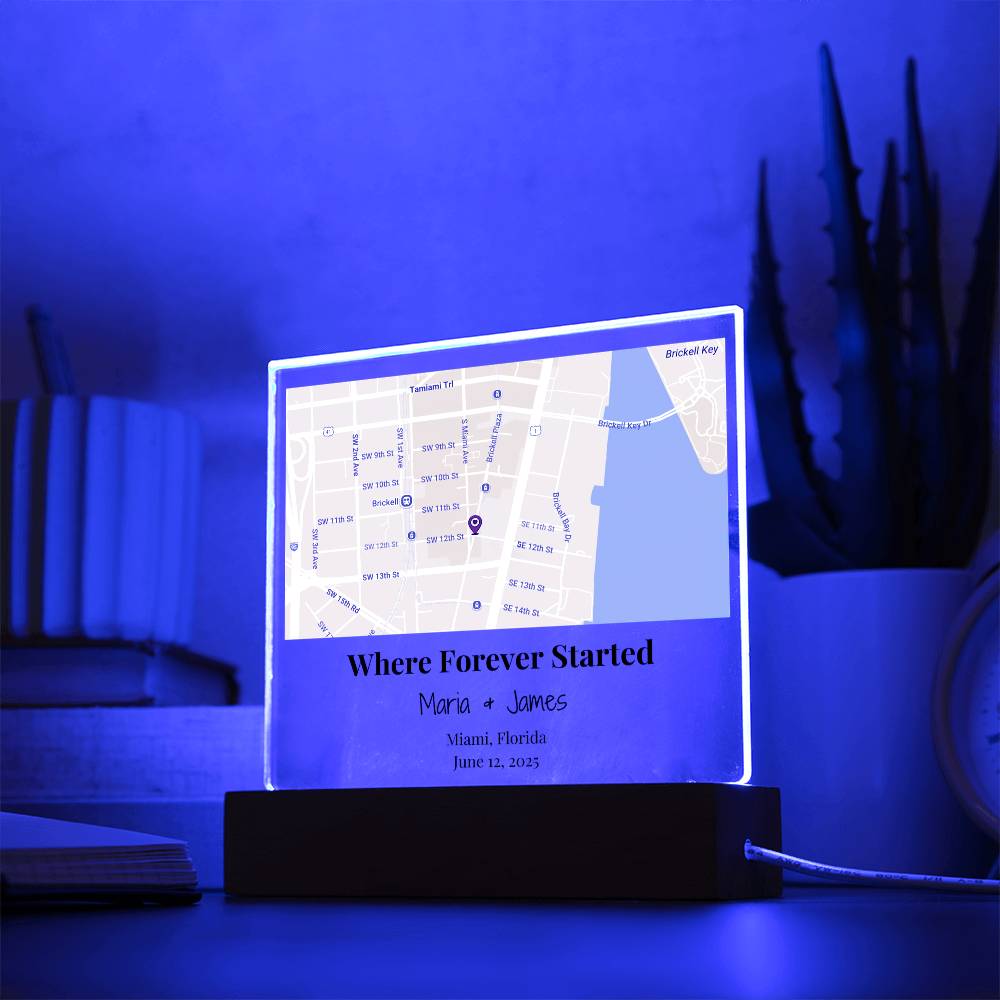 Personalized Where Forever Started Map Acrylic Plaque Miami Florida