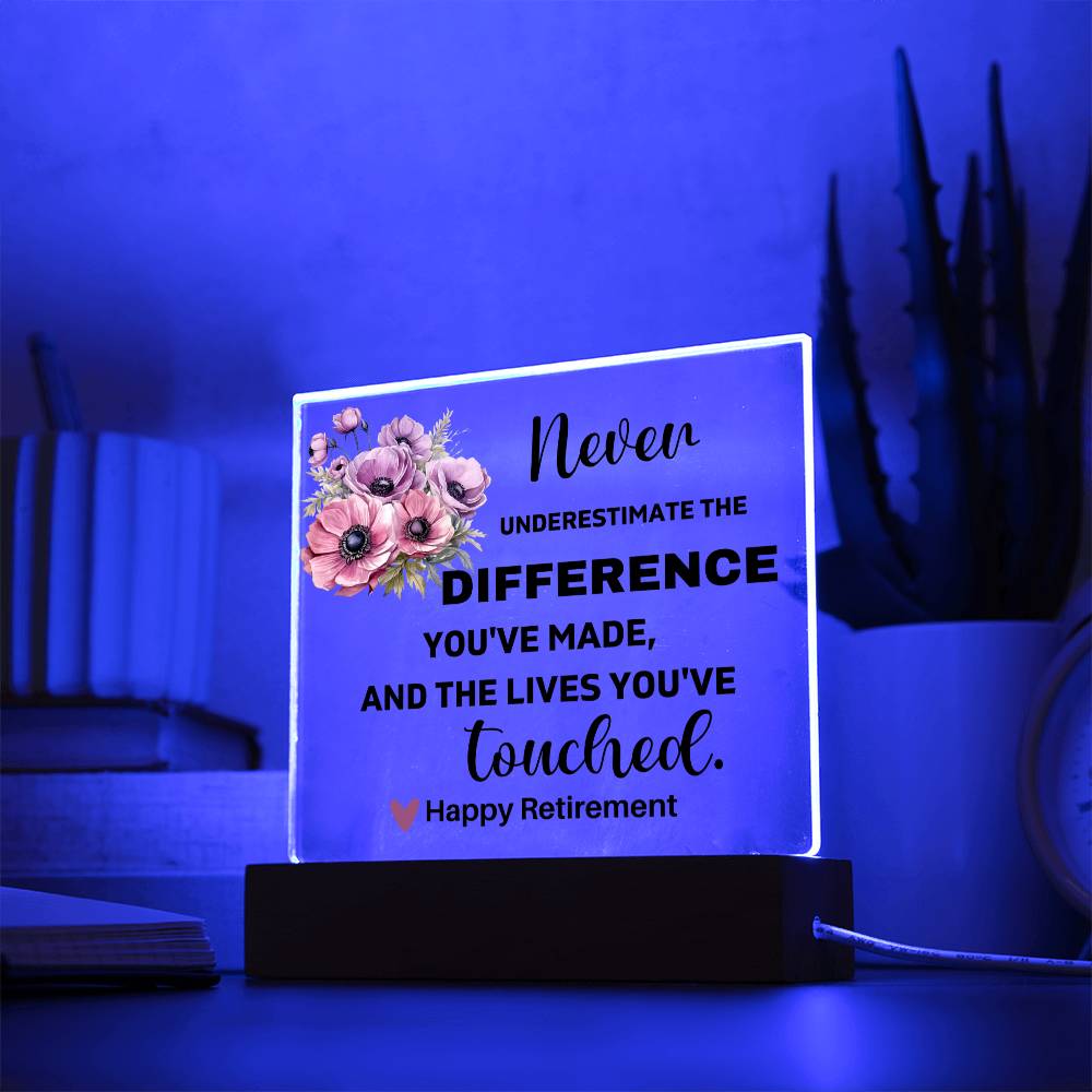 Happy Retirement - Acrylic Square Plaque