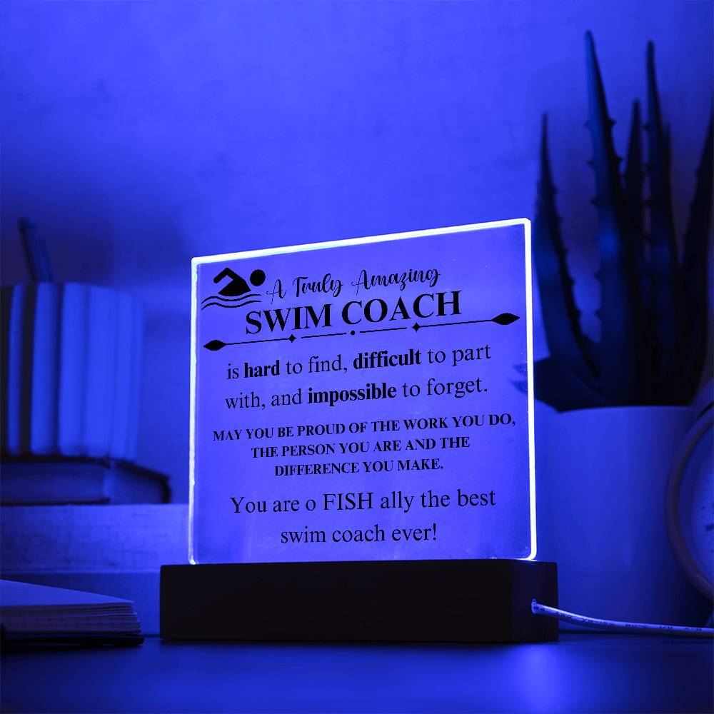 Swim Coach Gift 2 - Acrylic Square Plaque