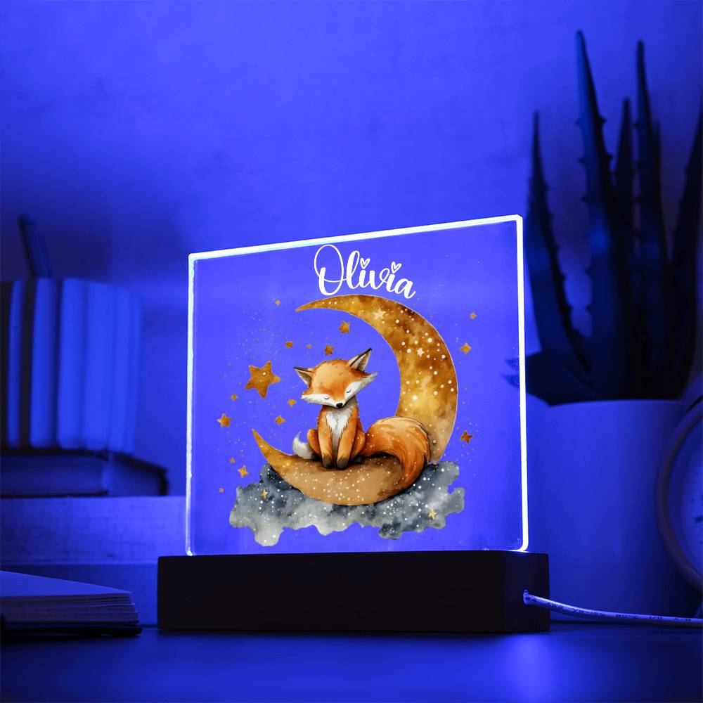 Night Light Personalized With Name - Acrylic Square Plaque
