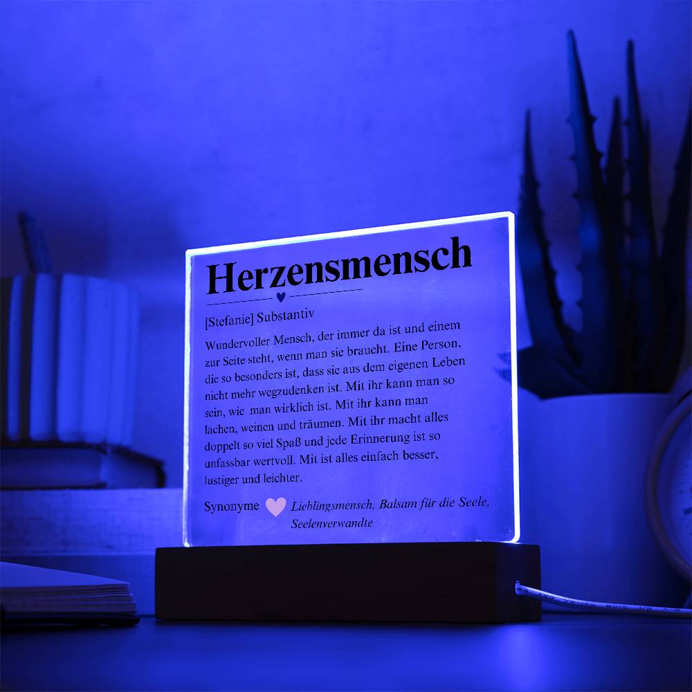 Herzensmensch Definition Deko Platte 3